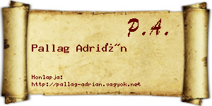 Pallag Adrián névjegykártya