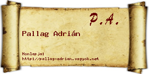 Pallag Adrián névjegykártya